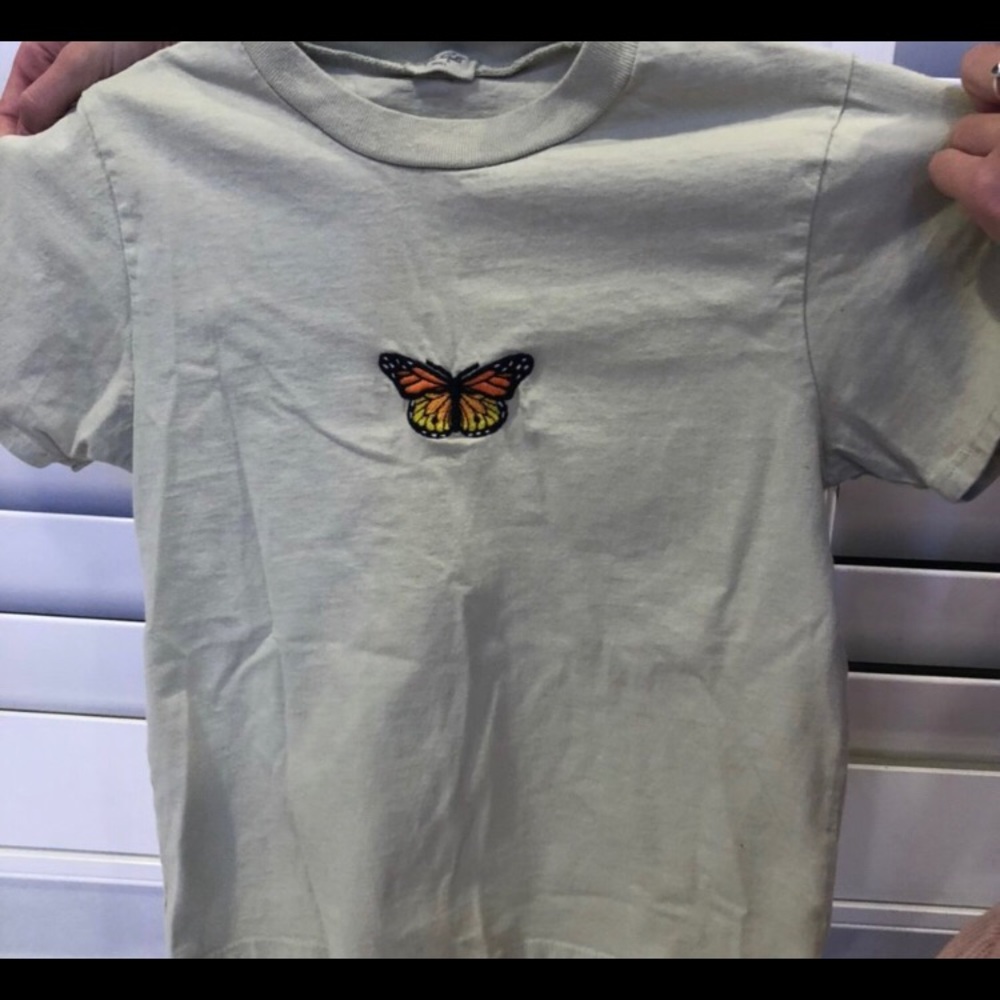 light green butterfly t-shirt